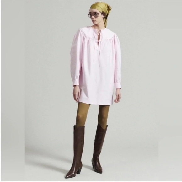 Rachel Comey Maquette Long Sleeve Lace Up Mini Dress Pink - Picture 4 of 12